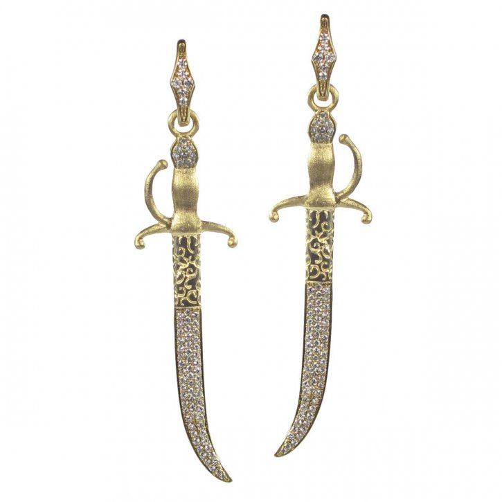 Earrings Katie Decker Golden diamond Bizzita