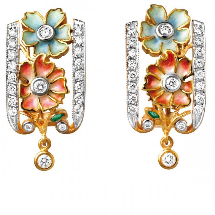 Earrings Masriera Diamond enamel bizzita